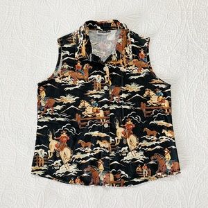 Panhandle Slim Black Western Print Button Down Shirt